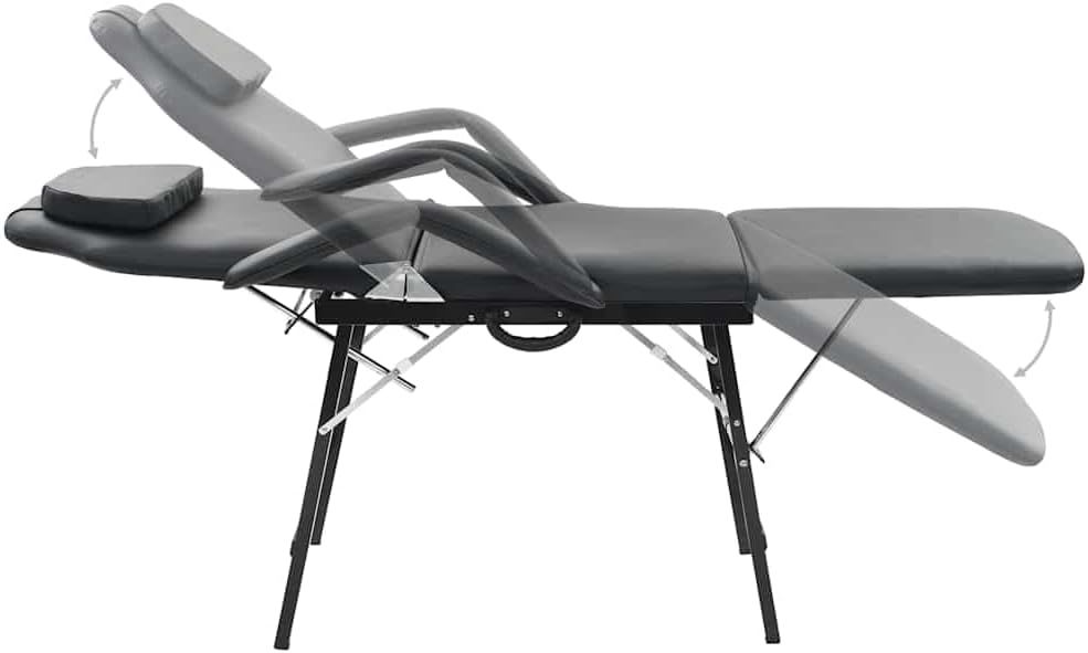 Portable Beauty Lounger – Adjustable Salon &amp; Massage Treatment Bed, Black