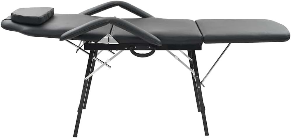 Portable Beauty Lounger – Adjustable Salon &amp; Massage Treatment Bed, Black