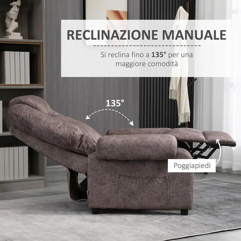 Reclining Chair with Side Storage Pockets