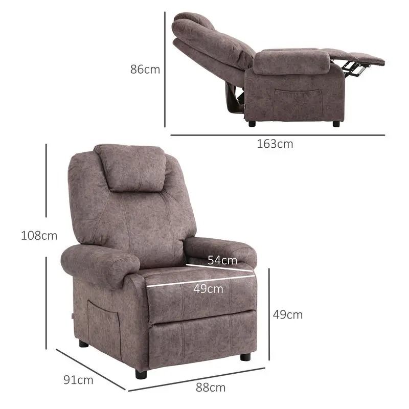 Reclining Chair with Side Storage Pockets