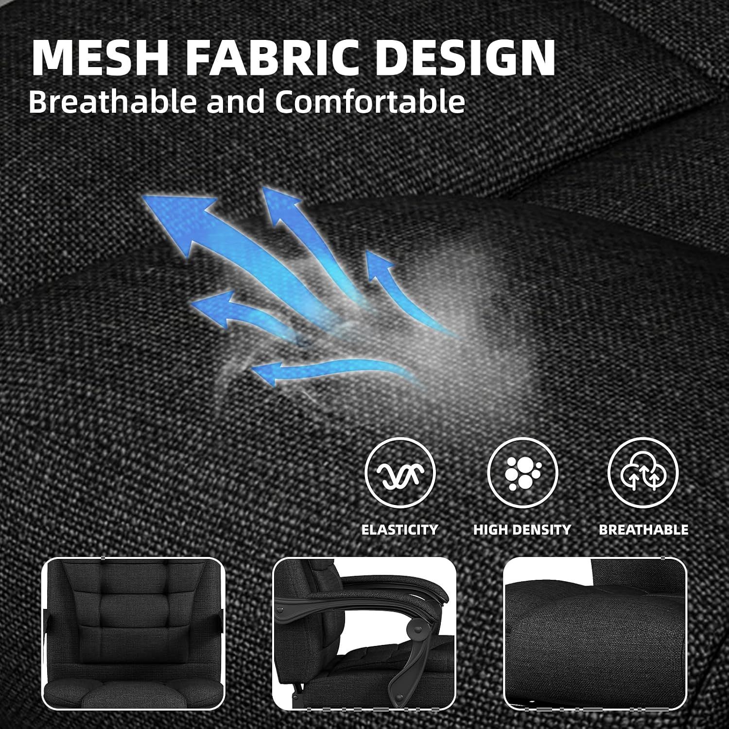 High Back Office Chair with Footrest and Armrests
