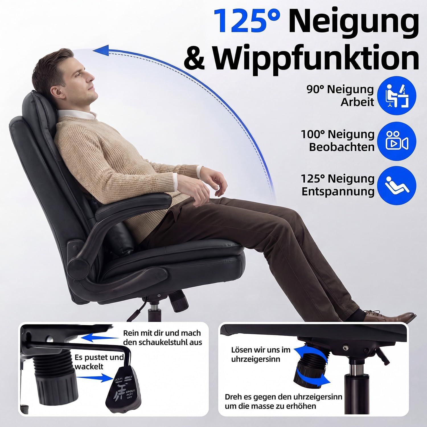 Ergonomic Office Chair Adjustable High Backrest