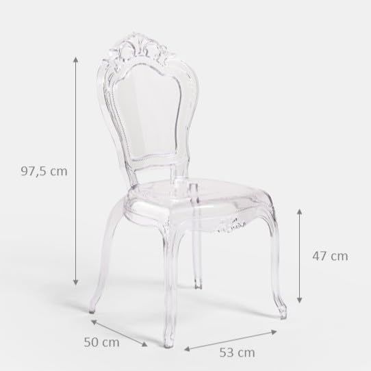 Transparent Polycarbonate Dining Chair Crystal Clear Classic Armchair