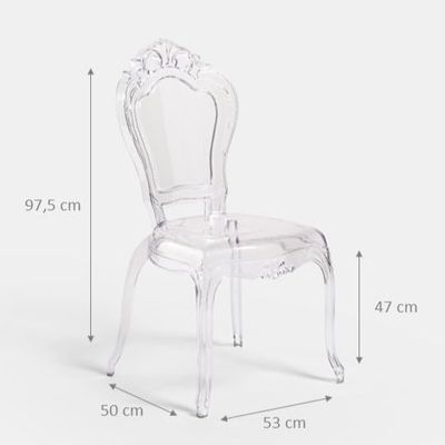Transparent Polycarbonate Dining Chair Crystal Clear Classic Armchair