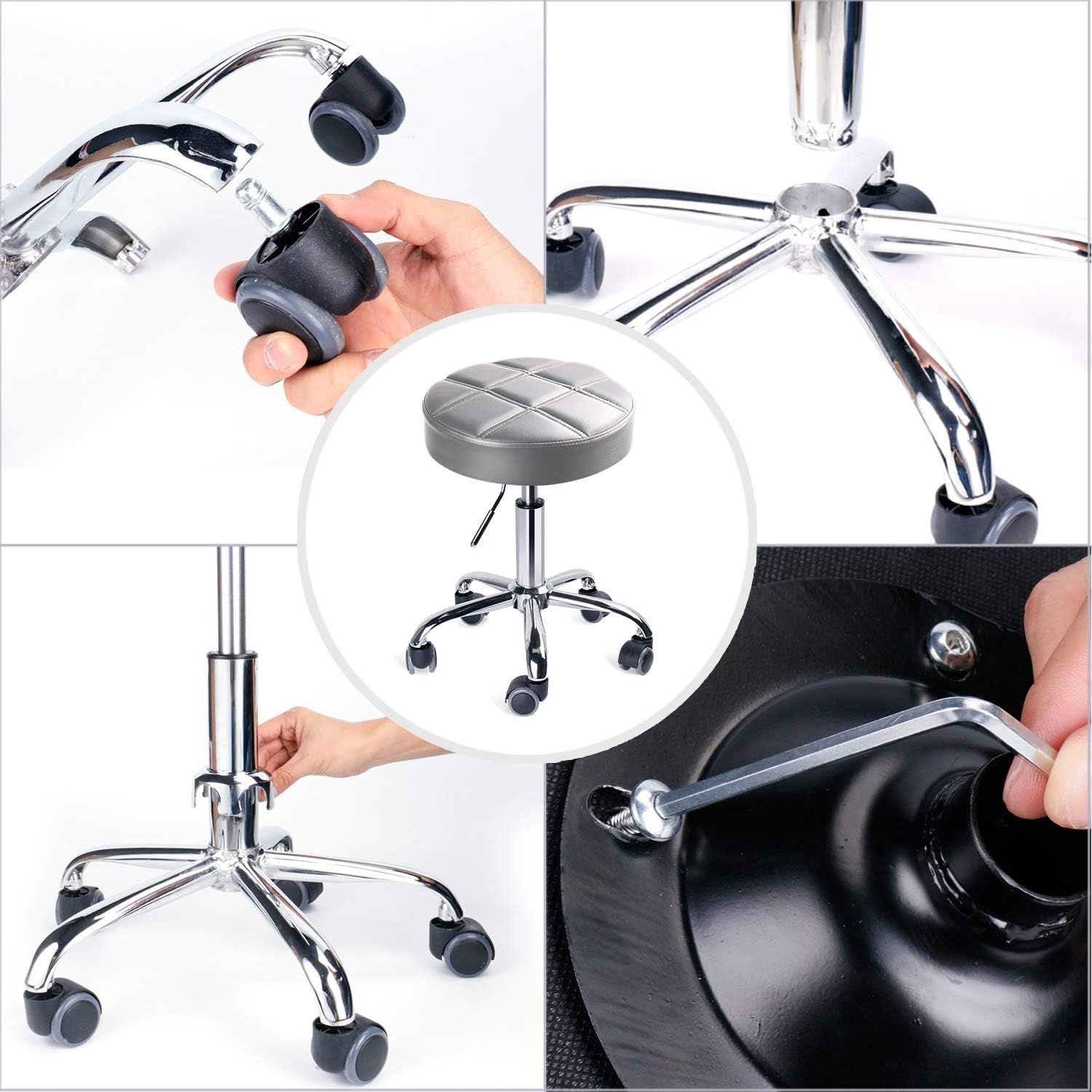 Swivel 360 Degrees Rolling Caster Wheels Stool