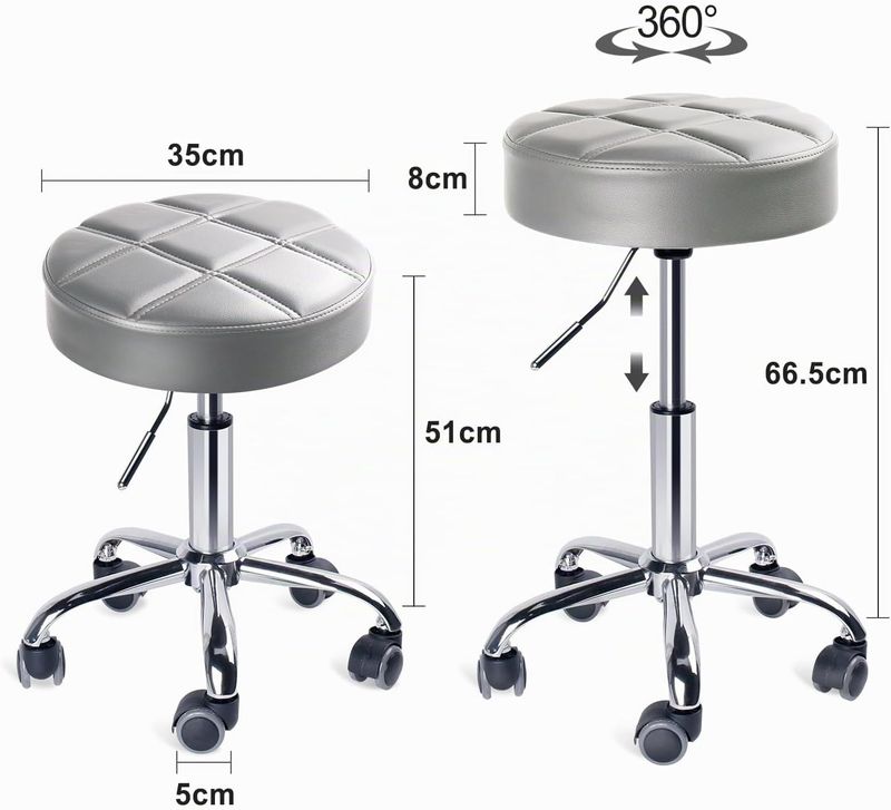 Swivel 360 Degrees Rolling Caster Wheels Stool