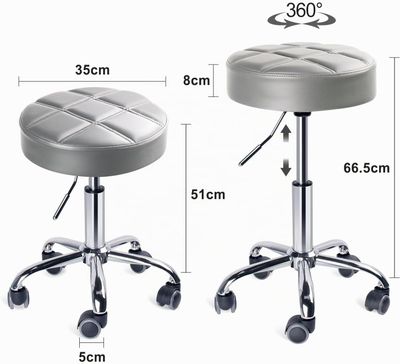 Swivel 360 Degrees Rolling Caster Wheels Stool