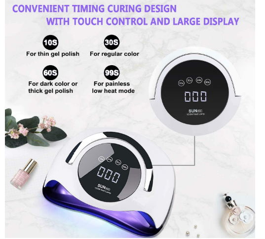 UV LED Nail Lamp 120W Nail Dryer Touchscreen and Large Display 4 Timing Control