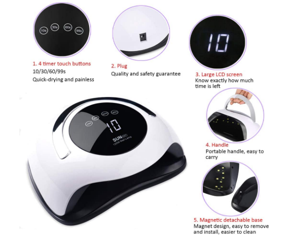 UV LED Nail Lamp 120W Nail Dryer Touchscreen and Large Display 4 Timing Control