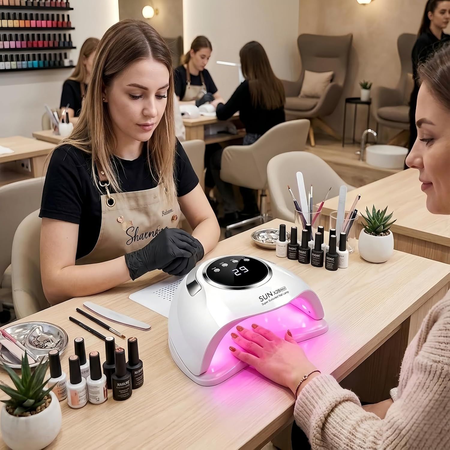 360W UV LED Nail Lamp – 90 Dual-Wavelength LEDs, 4 Timers &amp; Infrared Sensor