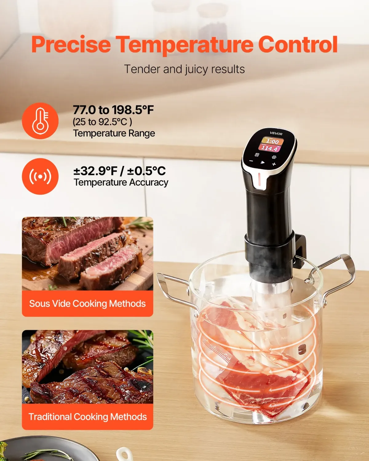 Thermal Immersion Cooker with LCD Display Time and Temperature Control