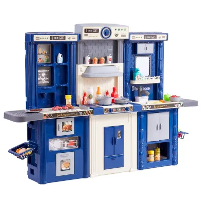 Role Play Kids 3-in-1 Kids Play Kitchen Set – 74-Piece Pretend Cooking Set with Accessories