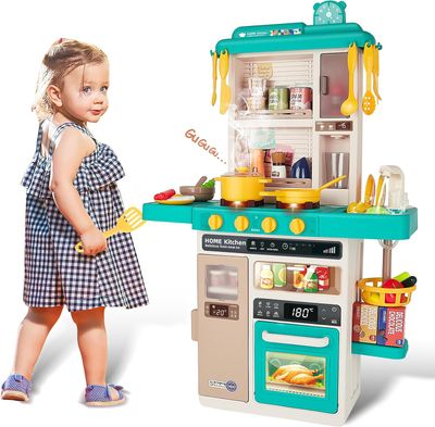 Set of 50-Piece Kids Kitchen Play Set – Pretend Cooking Toy