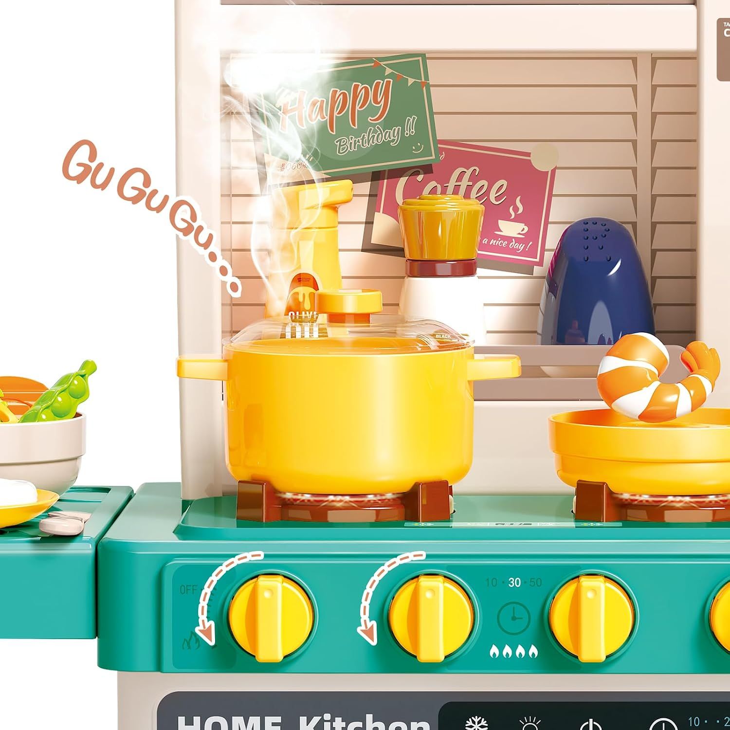 Set of 50-Piece Kids Kitchen Play Set – Pretend Cooking Toy