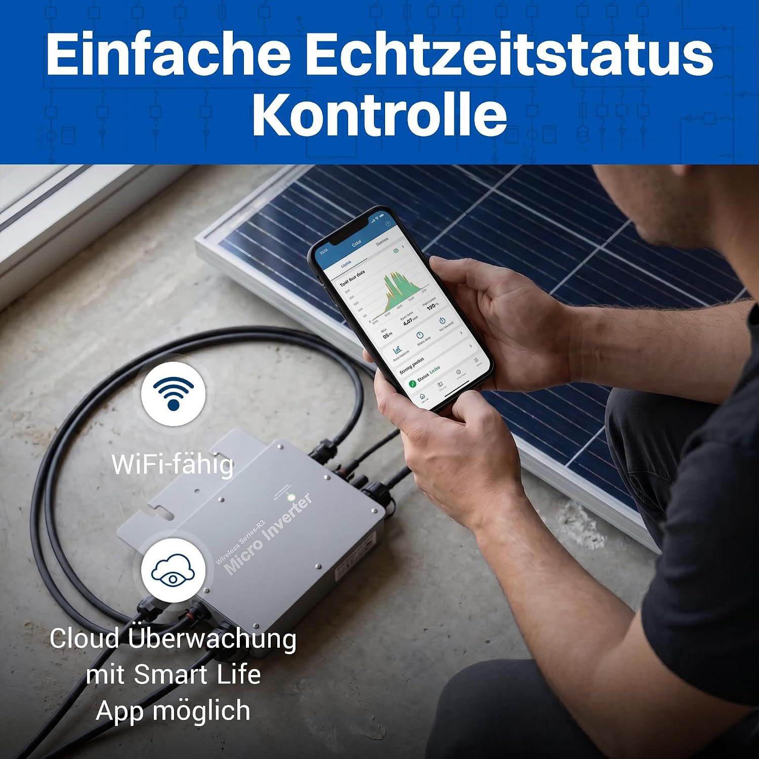 Micro Solar Inverter with WiFi Monitoring – WVC 800W