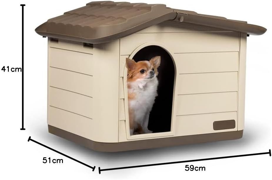 Rosewood Outdoor Cat, Dog and Rabbit House, Pet Kennel and Shelter - Brown