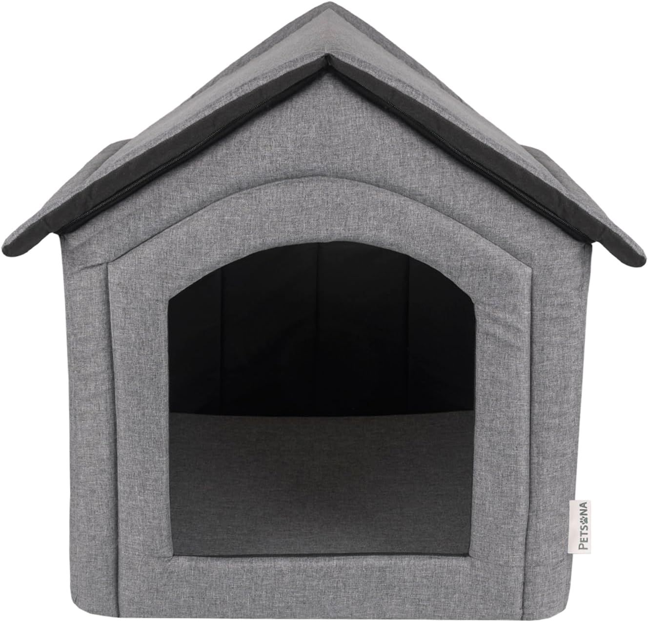 XL Grey Foldable Pet House — Dog Cave &amp; Kennel with Removable Roof, Versatile Bed for Dogs &amp; Cats