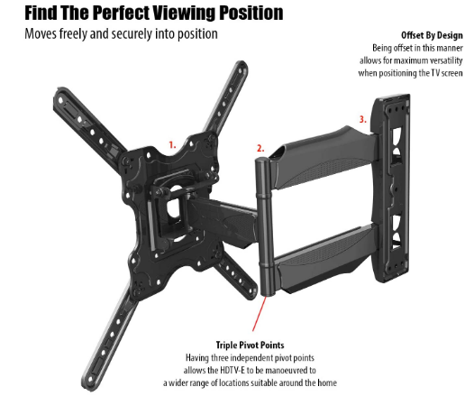 P4 TV Wall Mount 32–55" – Full-Motion LED/LCD TV Bracket, Up to 31.8kg