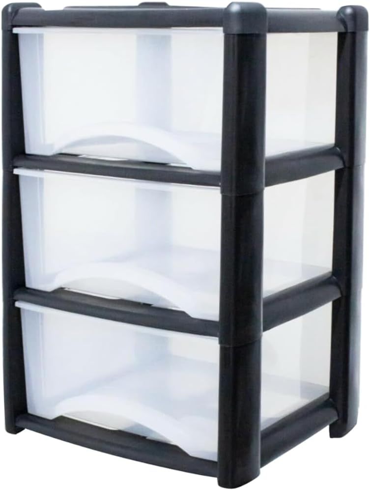 Storage Office Neat. Clear 3-Drawer Plastic Storage Unit – Removable Drawers &amp; Space-Saving Organizer