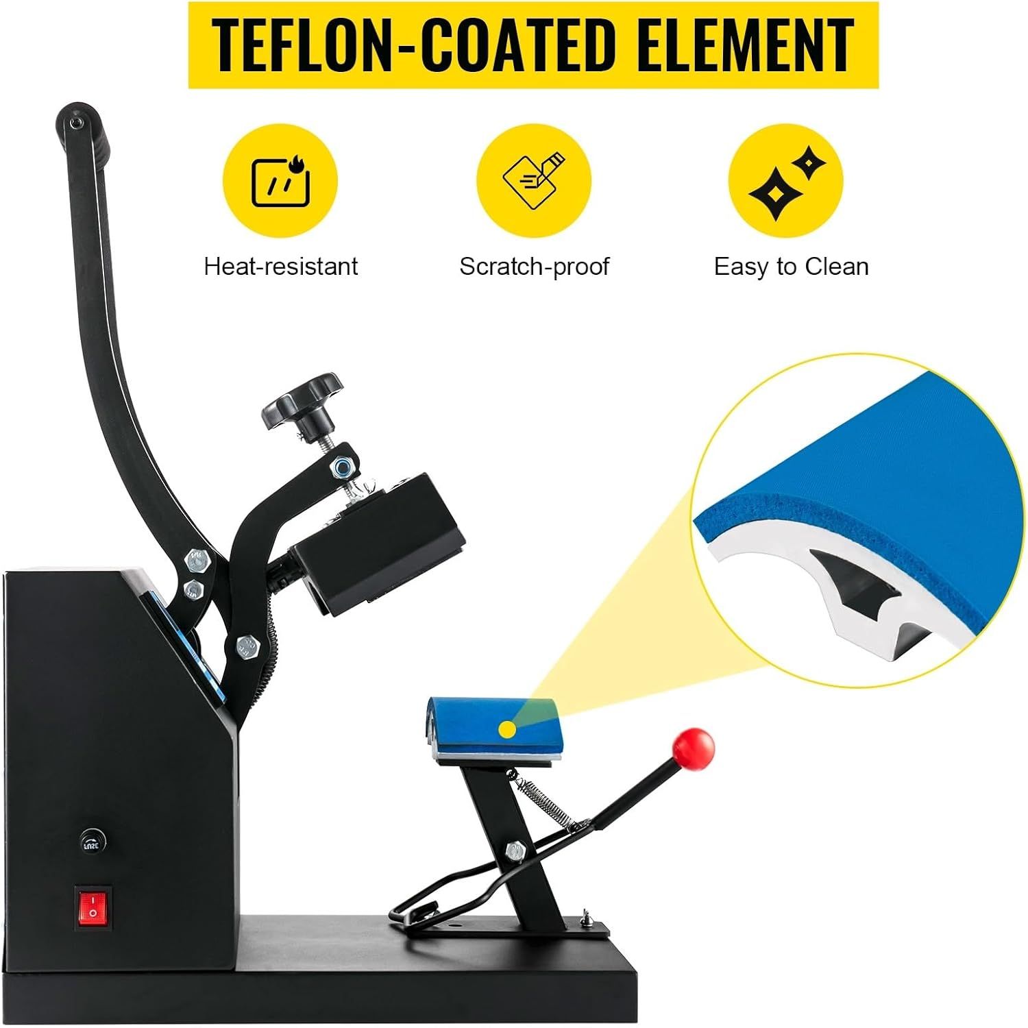 Hat Cap Heat Press Machine 600W, 5.5 x 3.5 Inch Digital Heat Transfer Sublimation Press