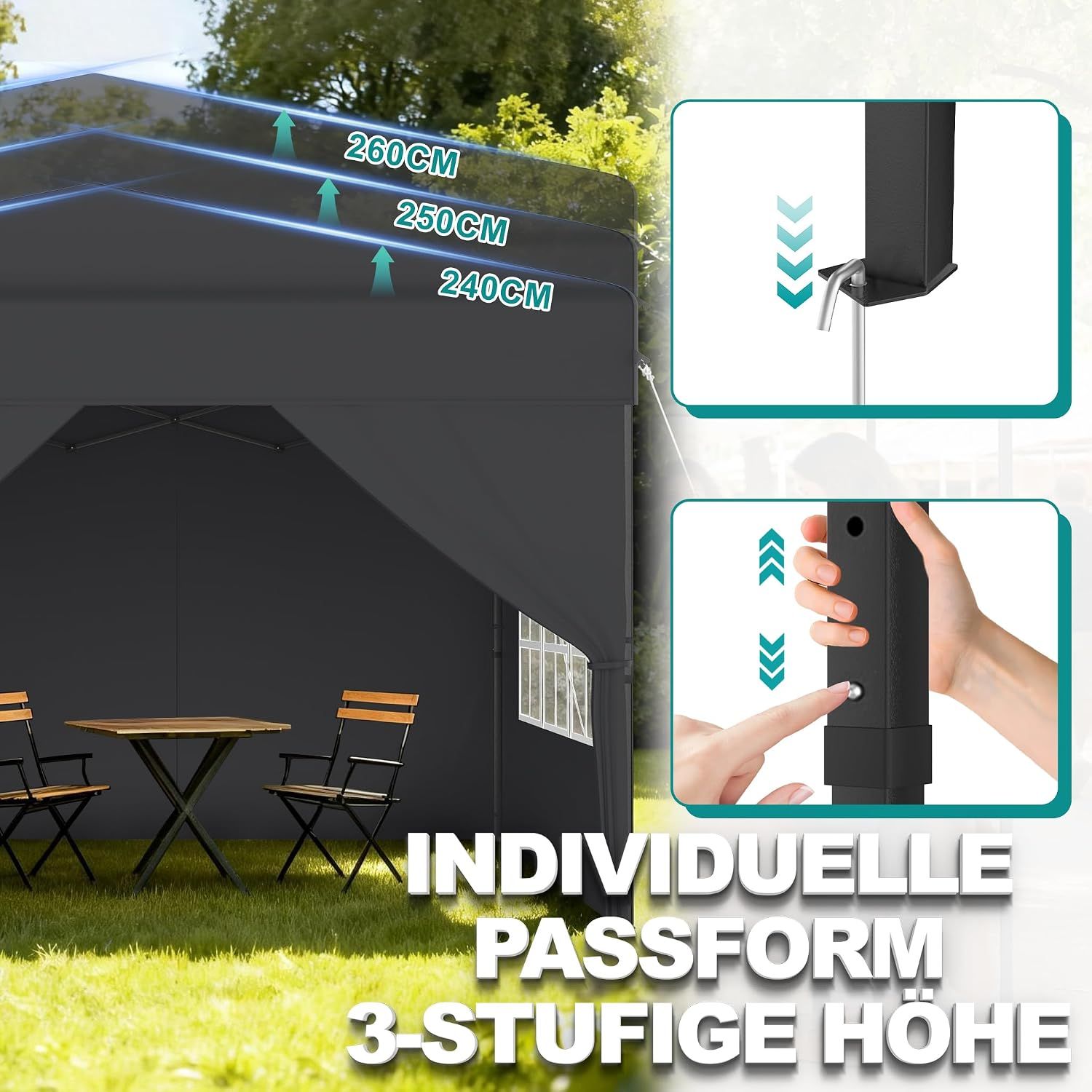 Pop Up Gazebo 3x3m Folding Party Tent Side Walls