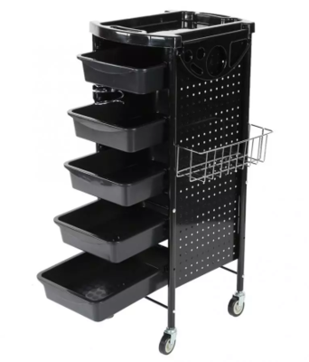 6-Tier Built-In Compact Storage Rack Trolley Cart with Wheels – Ideal for Hair Salons, Beauty Parlors, and Organizing Tools and Supplies