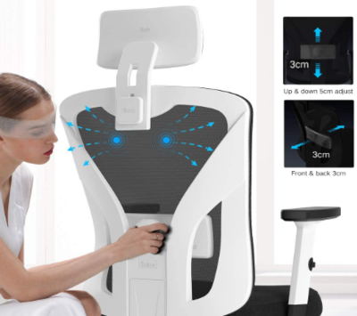 Ergonomic Office Chair Adjustable Armrests Back Support