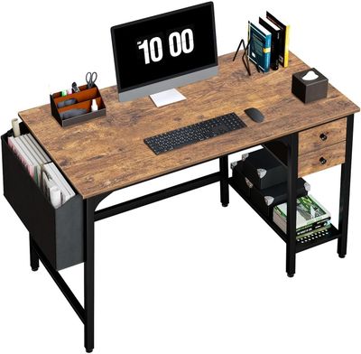 Small Office Desk with Drawers Shelf Storage