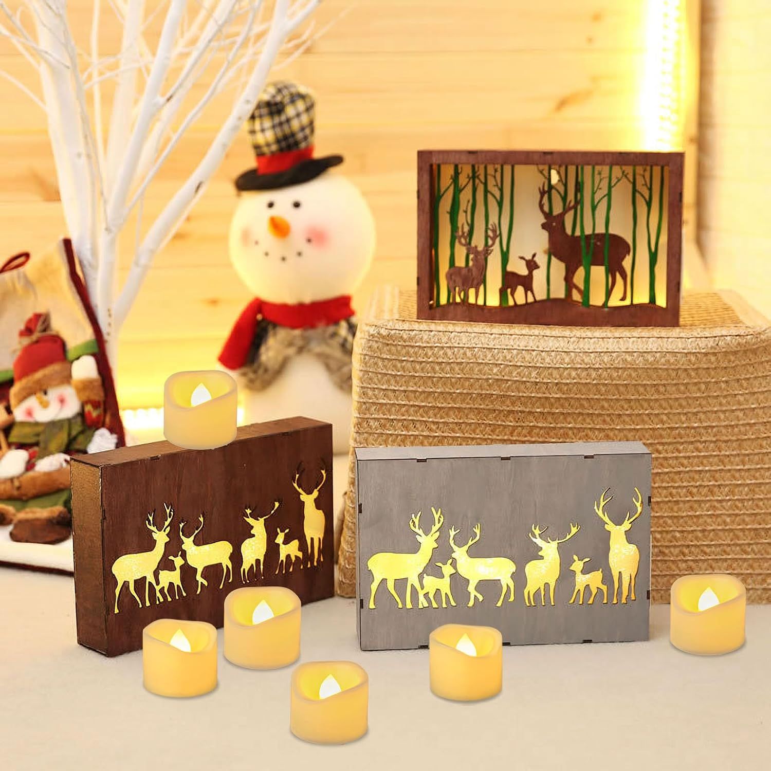 12PCS LED Tealight Candles with Timer Flickering