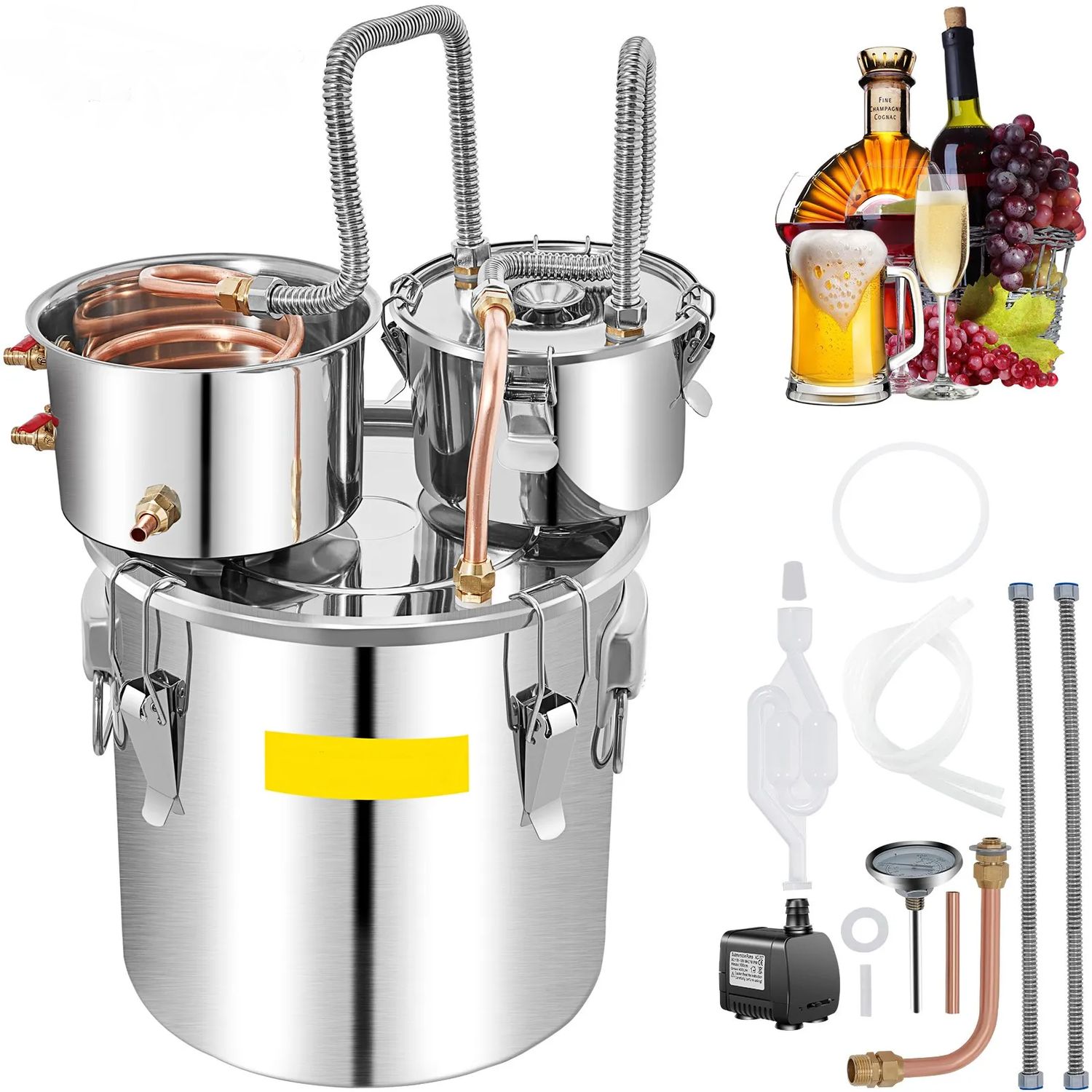 Stainless Steel &amp; Copper Alcohol Still Distillation Kit