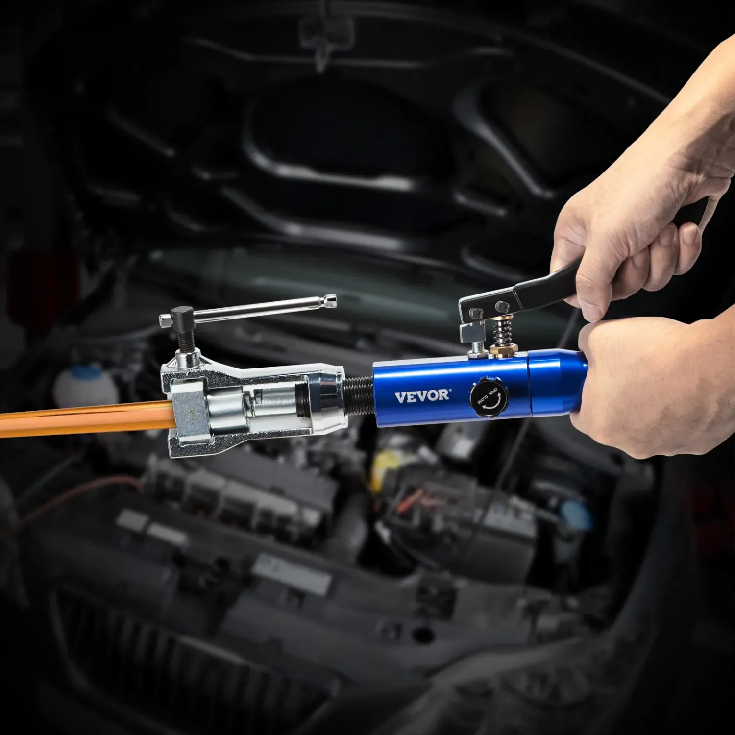 Hydraulic Brake Line Flaring Tool — 30-Piece Set with 45° Flaring Cone, 16 Dies &amp; Adapters, Compatible with 3/16" to 1/2" Copper Tubing