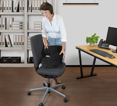 Universal Orthopaedic Seat Cushion with Gel Layer, Memory Foam Chair Cushion for Coccyx Relief, Pressure Relieving, for Pressure Sores, for Car, Office and Wheelchair large Black net