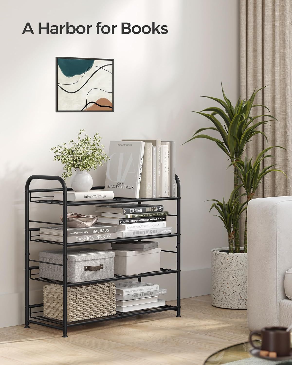 4 Tier Shoe Rack Stackable Storage Shelf 16 Pairs