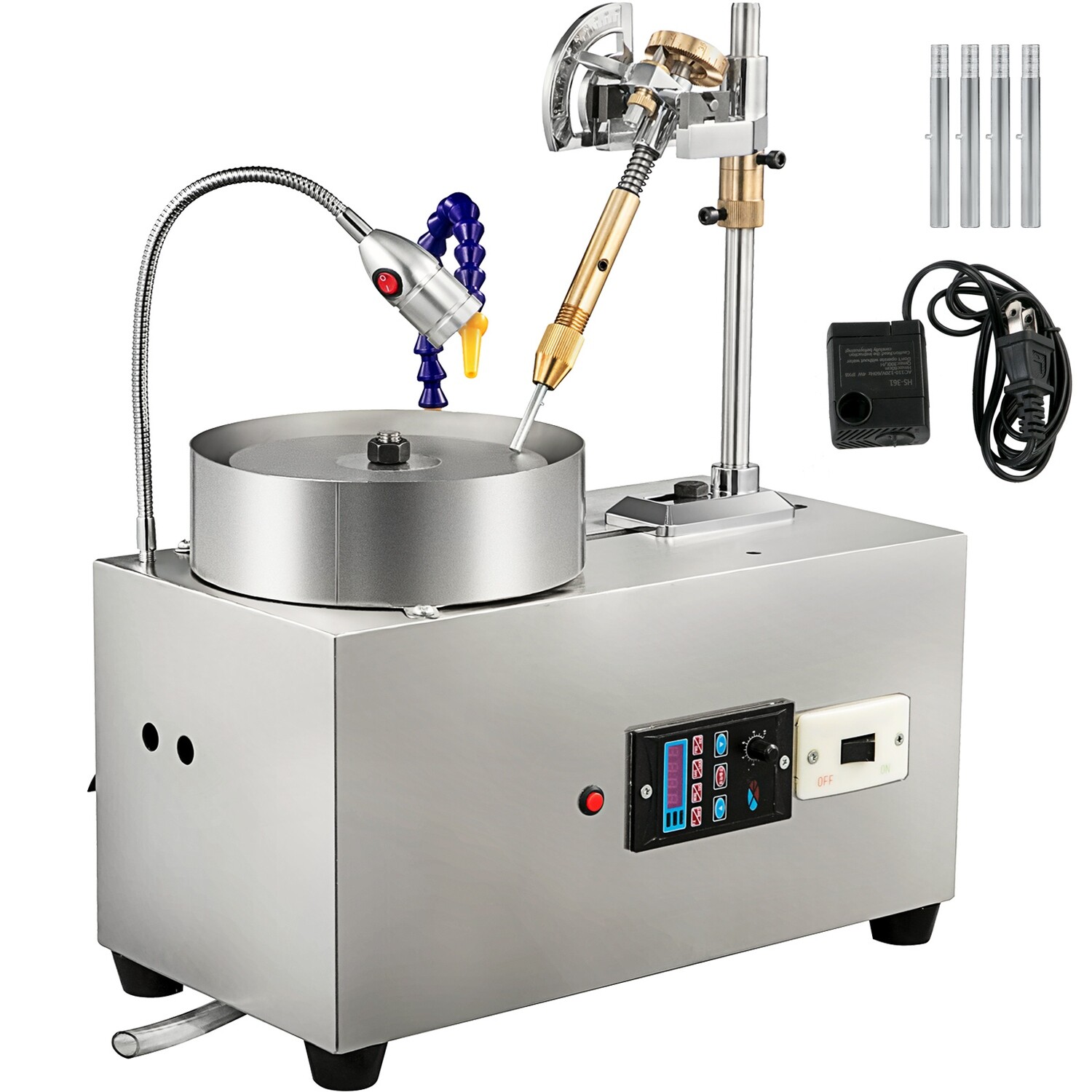 2800 RPM Gem Faceting Machine - Rock Polisher and Jewelry Polisher with Pump - Precision Cutting and Polishing Tool for Gemstones and Jewelry Making, Includes Water Pump for Optimal Performance