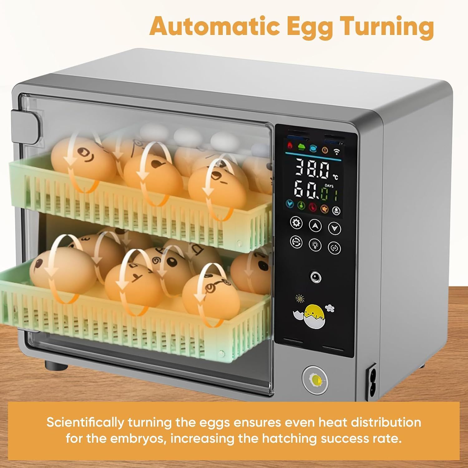 24 Egg Incubator Automatic Turning, Temperature and Humidity Control
