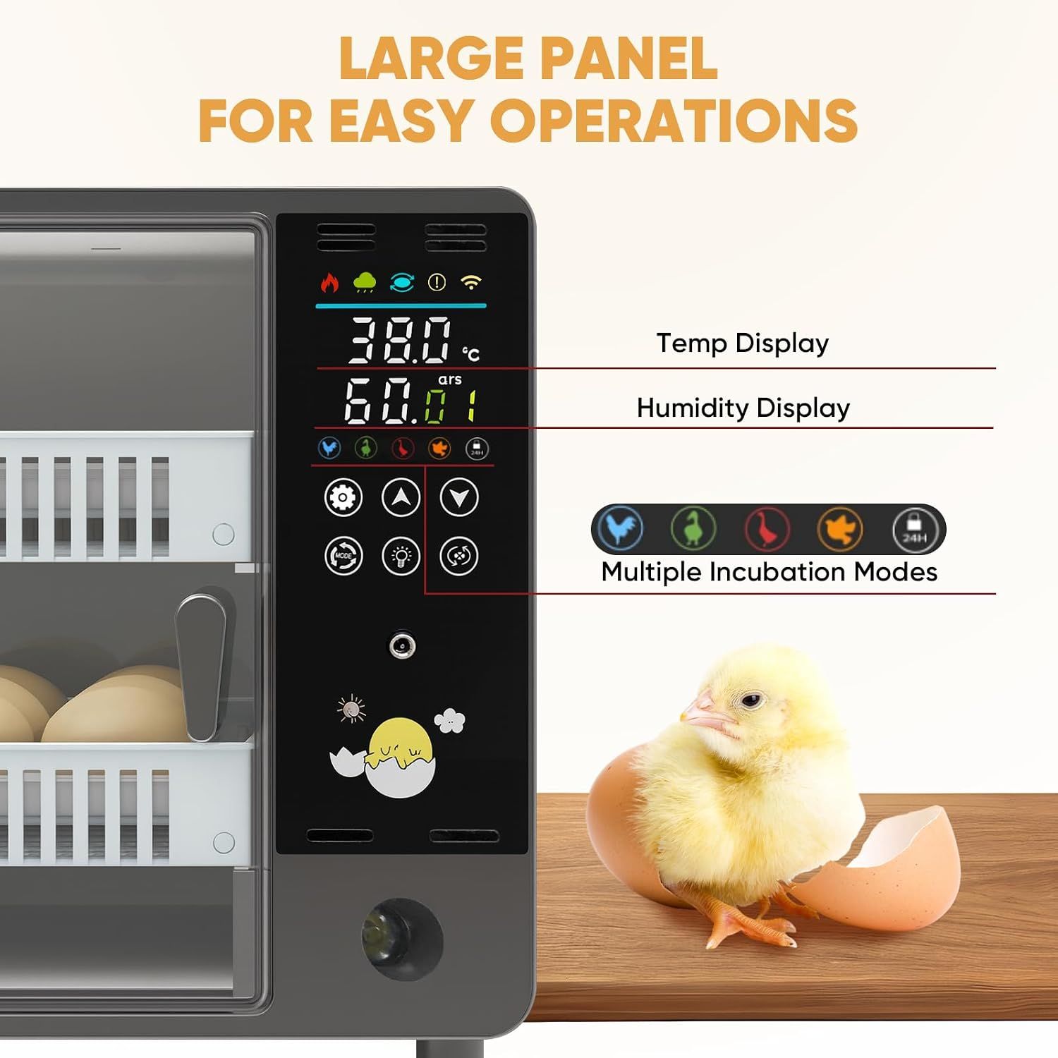 24 Egg Incubator Automatic Turning, Temperature and Humidity Control