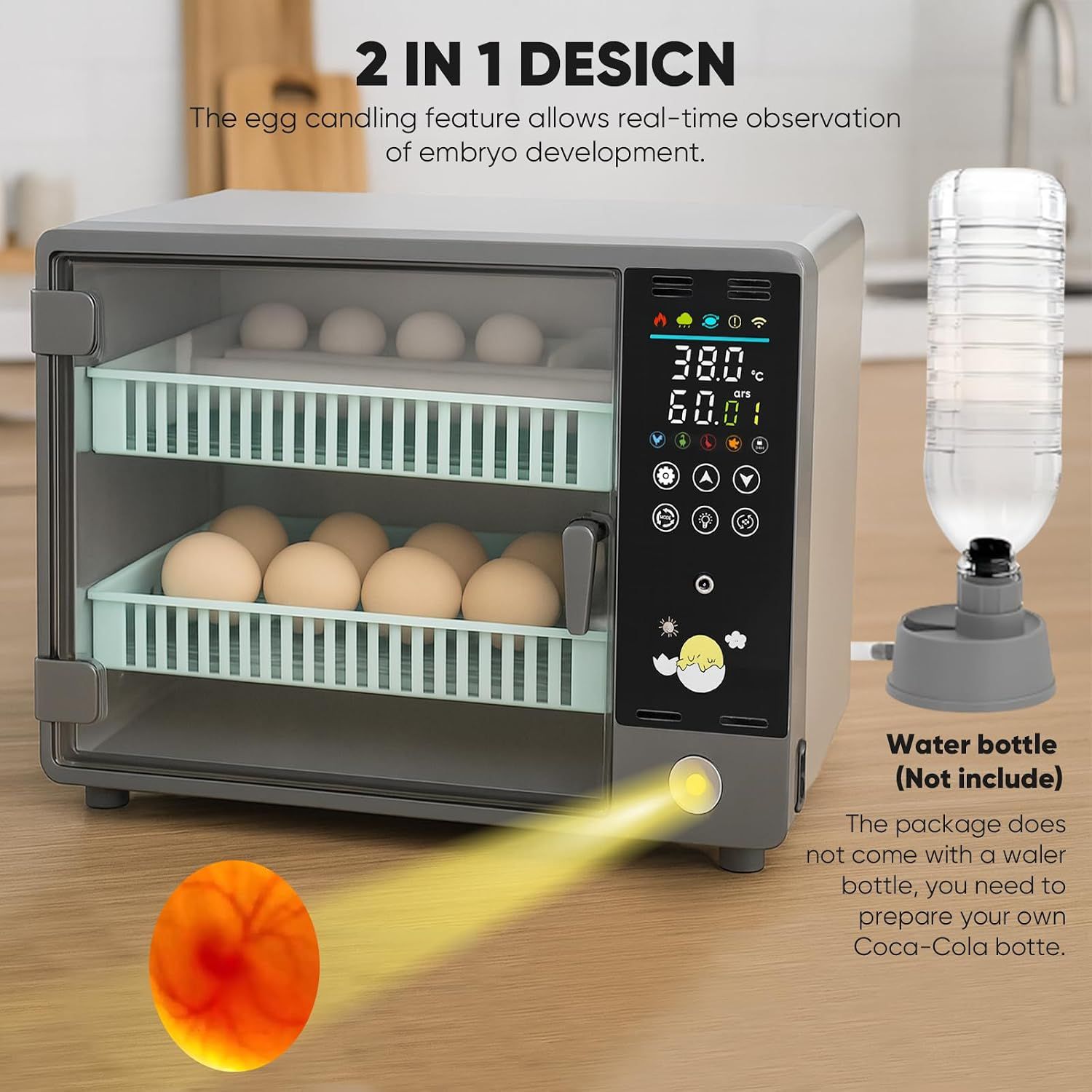 24 Egg Incubator Automatic Turning, Temperature and Humidity Control