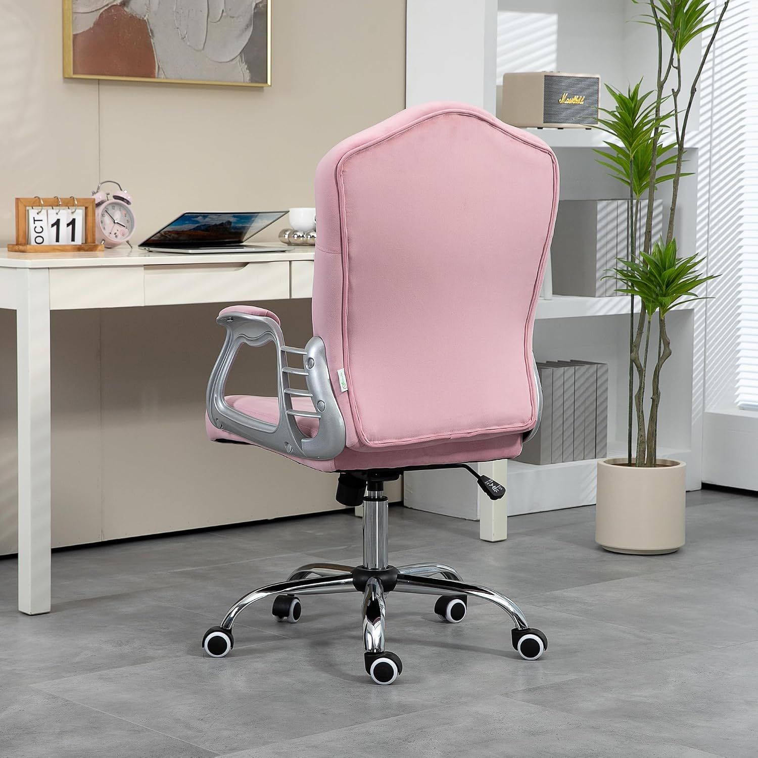 Home Office Chair with Velvet Look Height Adjustable