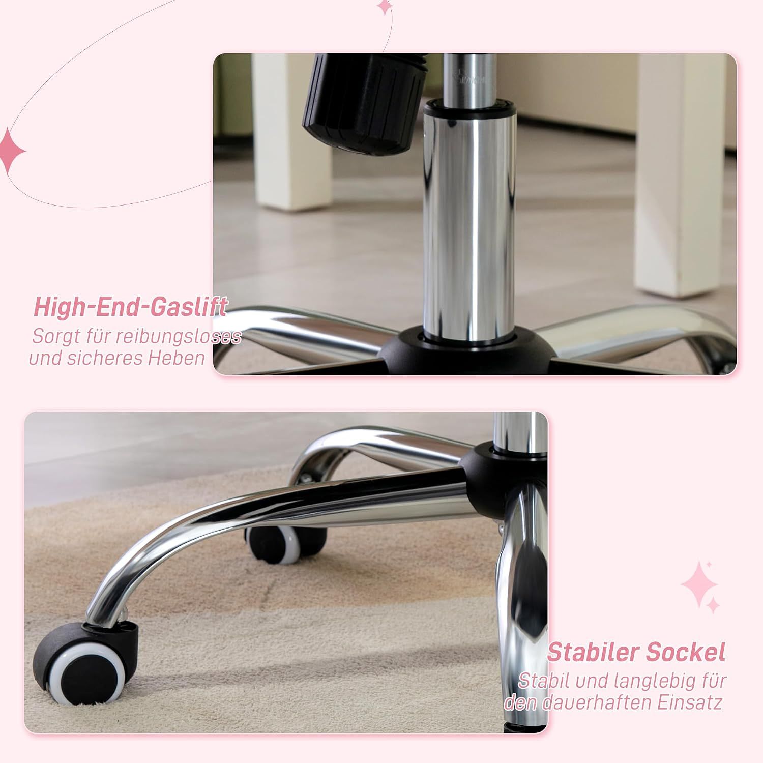 Home Office Chair with Velvet Look Height Adjustable