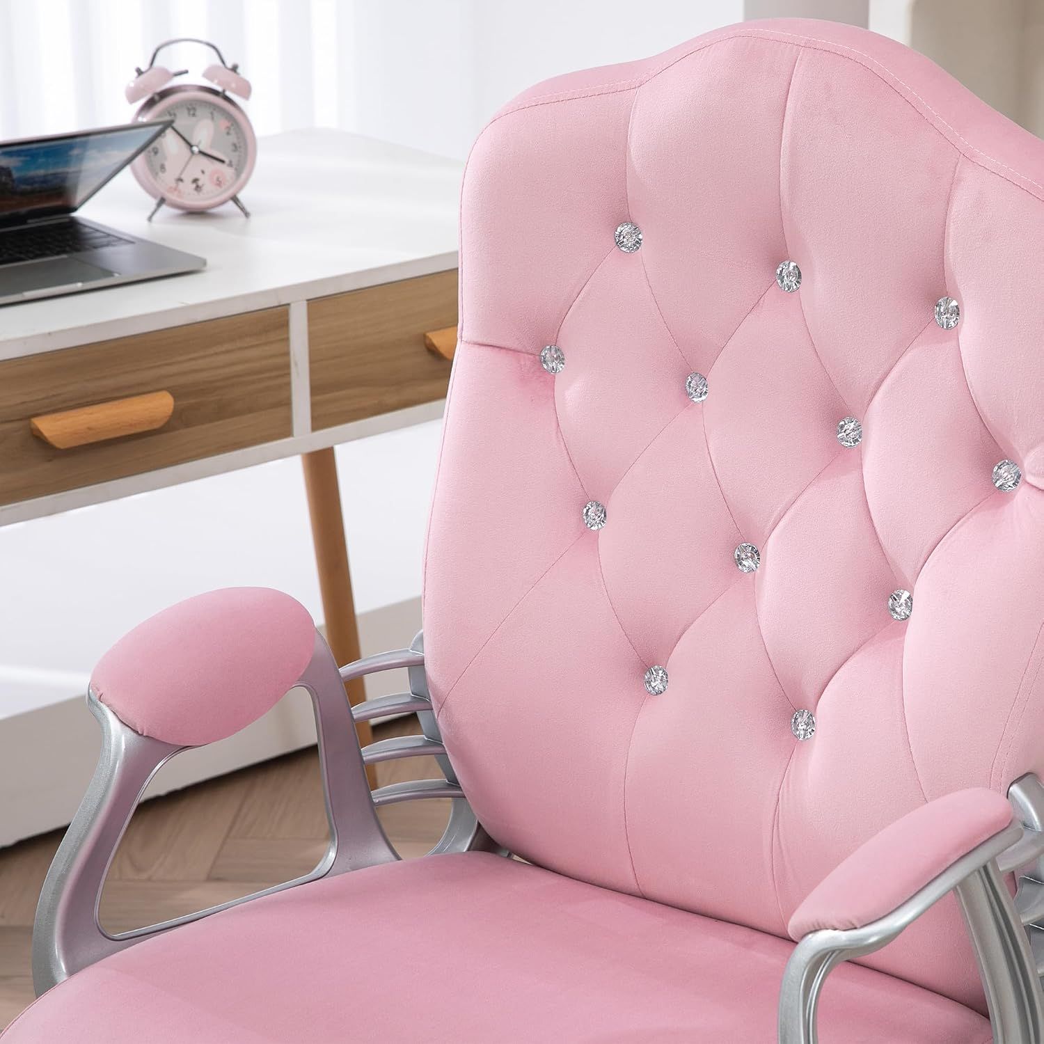 Home Office Chair with Velvet Look Height Adjustable