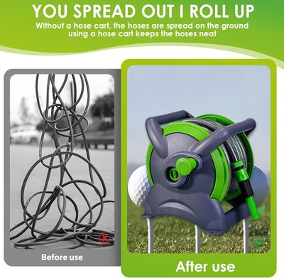 Retractable Garden Hose ZV20m Reel with 7-Mode Nozzle &amp; 180°