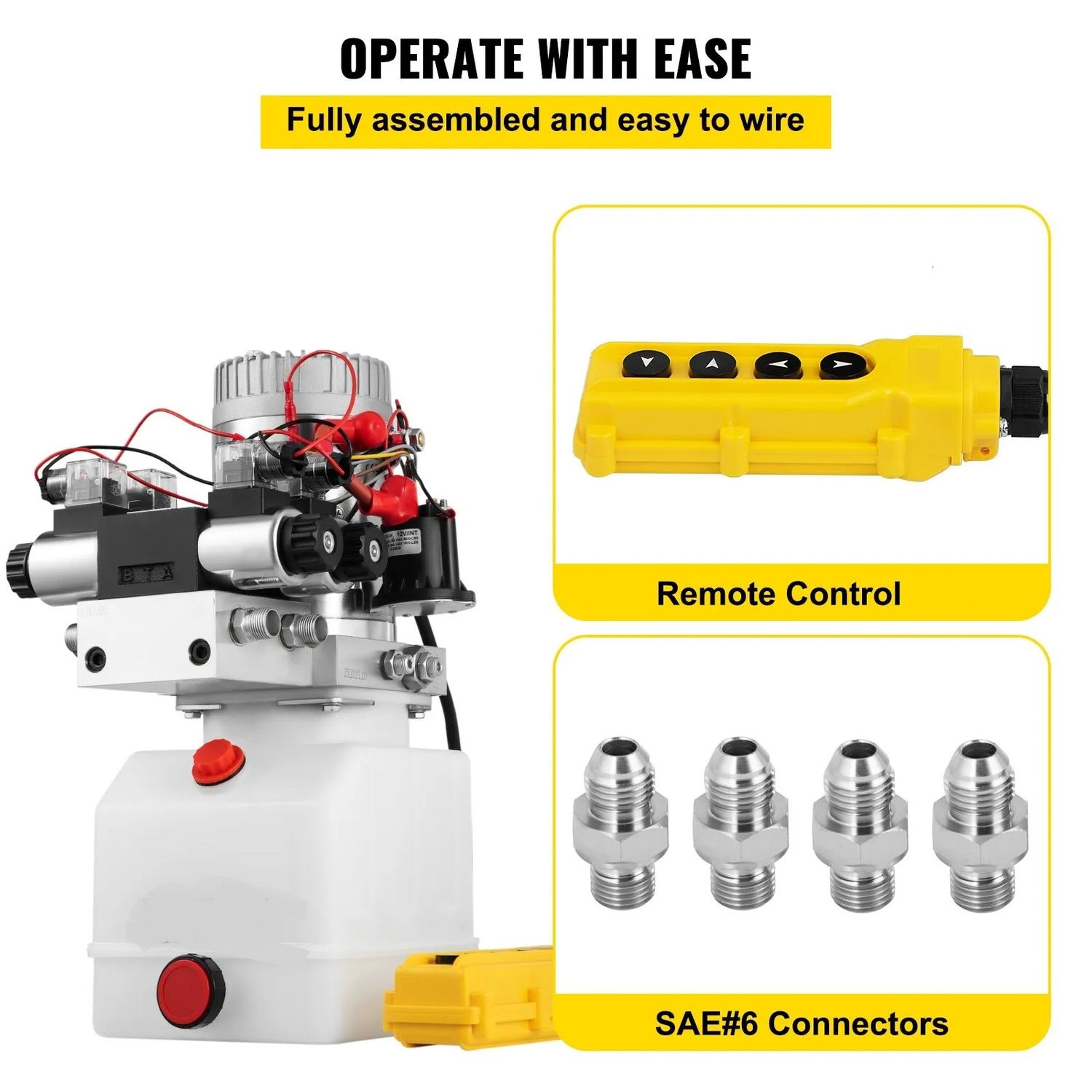 12V Double Acting Hydraulic Power Unit Pump 4.5L
