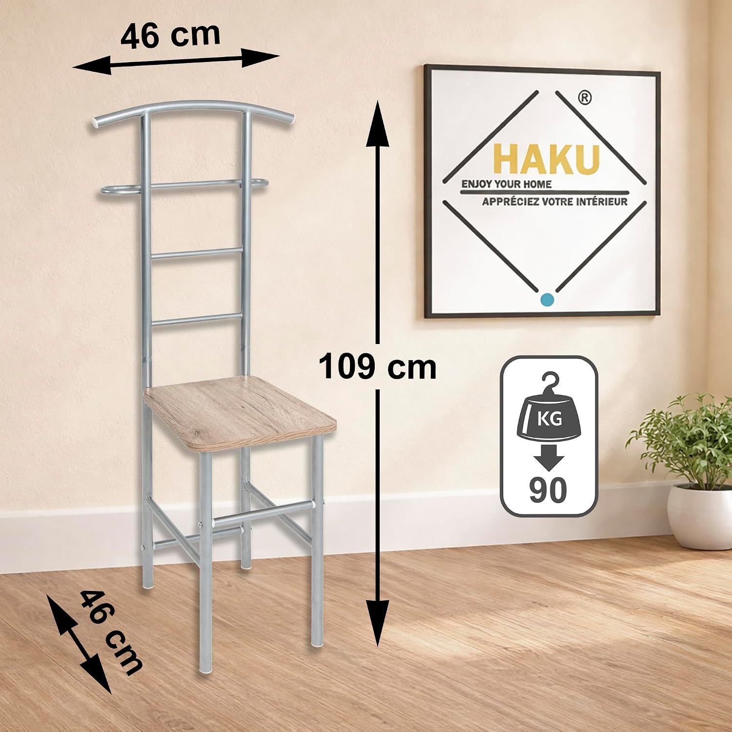 Classic Rack Valet Stand, Aluminium Steel Clothes Hanger Stand for Bedroom, Entryway