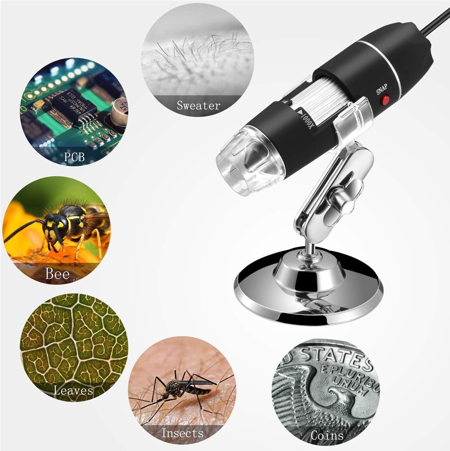 Digital Microscope 8 LED USB Endoscope Camera