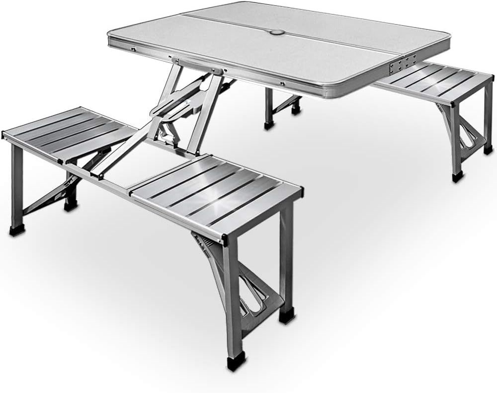 Stylish Portable Aluminum Folding Camping Table Set with Chairs – Portable Aluminium Picnic Table