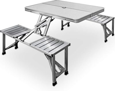 Stylish Portable Aluminum Folding Camping Table Set with Chairs – Portable Aluminium Picnic Table