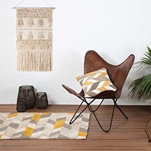 Vintage Brown Genuine Leather Butterfly Chair Handmade Lounge Seat