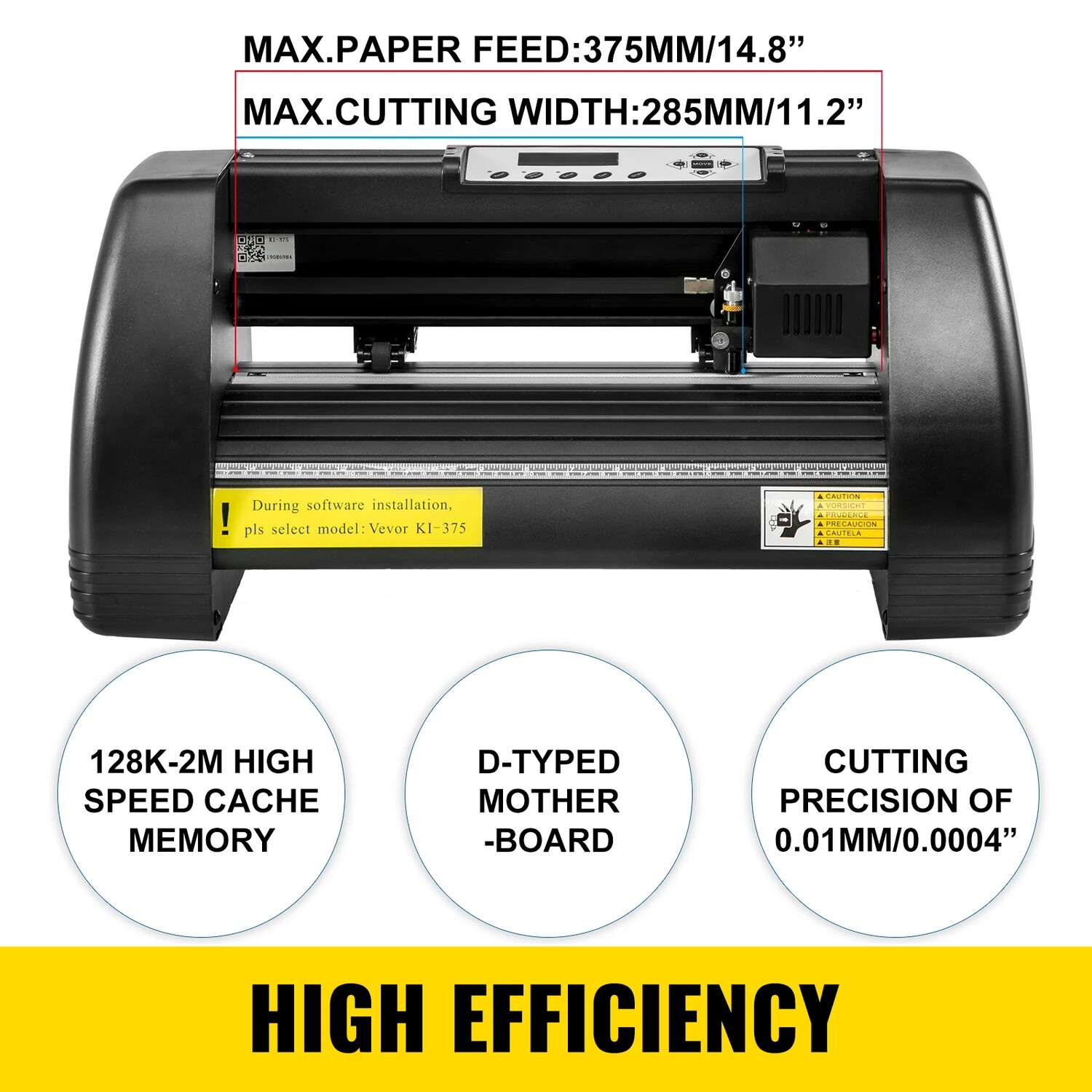 3-Blade USB Vinyl Cutter Plotter - 14" Sign and Sticker Making Machine with Print Software - High-Precision Cutting for Custom Graphics, Decals, and Signs - Includes Advanced Controls and Easy-to-Use