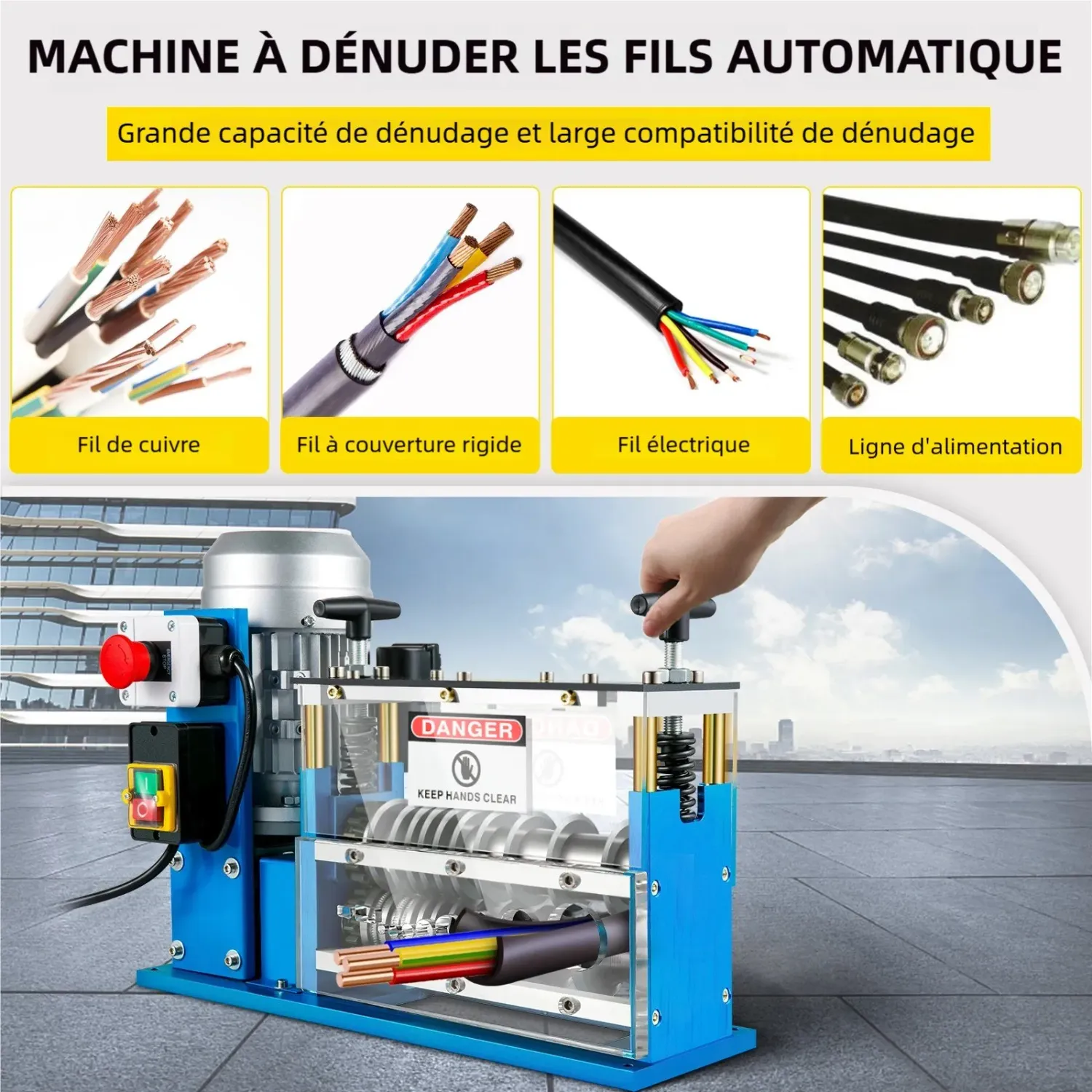 SMS-038 370W Electric Wire Stripping Machine