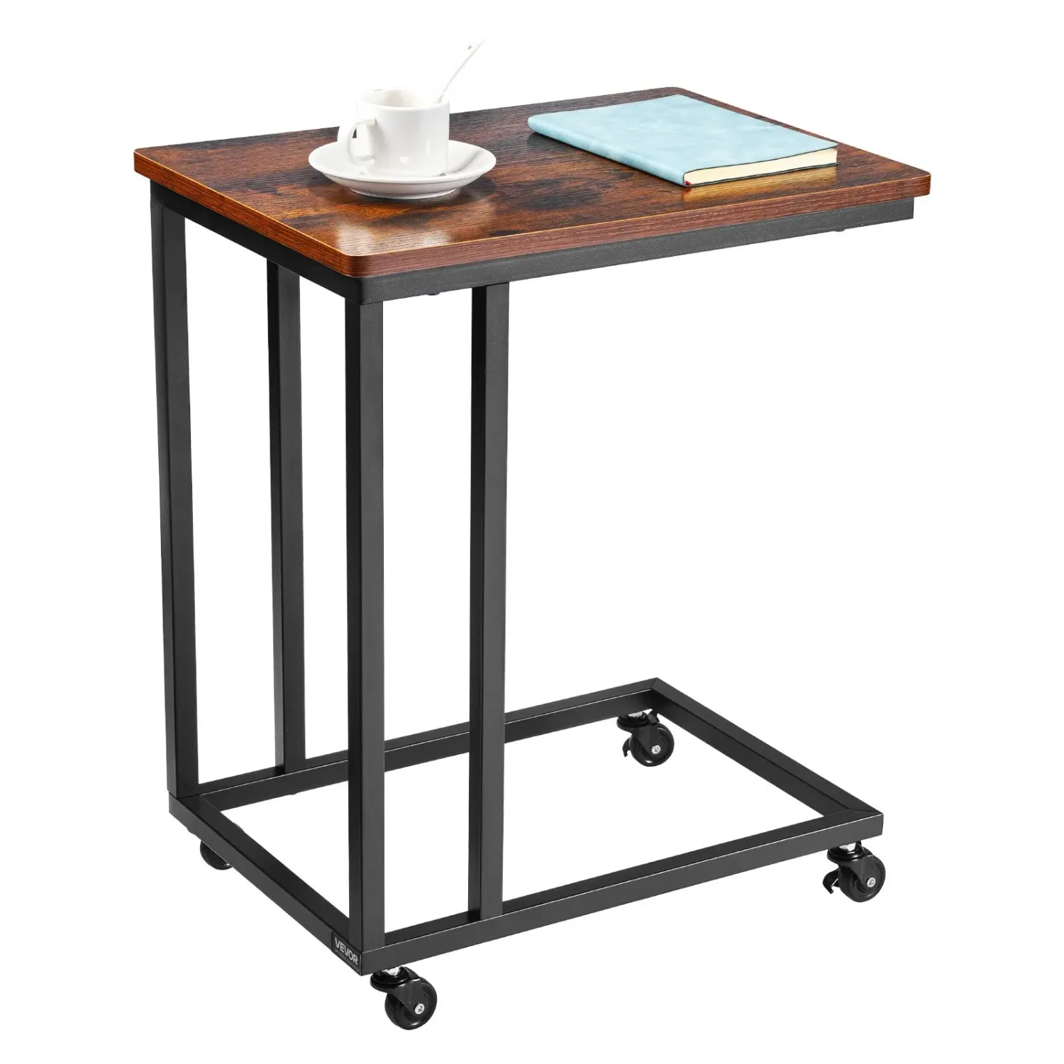 Side Table with Wheels – Rolling Sofa &amp; Bedside Laptop Table, 25 kg Capacity